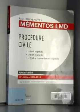 Couverture du produit · Mémentos LMD - Procédure civile 2014-2015, 11ème Ed