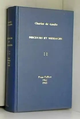 Couverture du produit · Discours et messages IV pour l'éffort aout 1962-décembre 1965.
