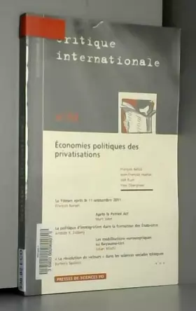 Couverture du produit · Critique internationale, N° 32 : Les dynamiques de la privatisation