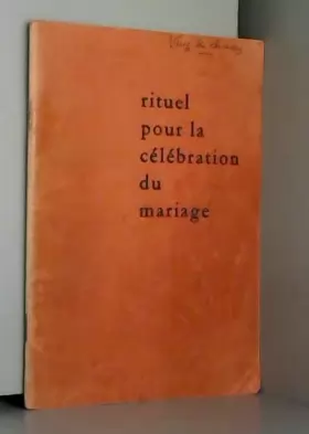 Couverture du produit · Rituel pour la celebration du mariage