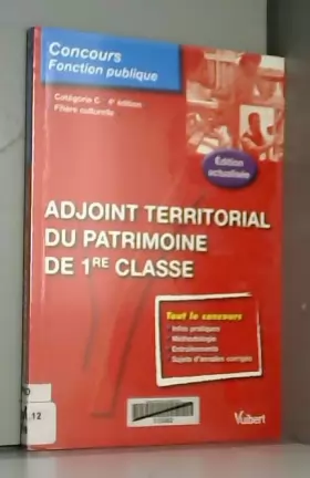 Couverture du produit · N°76 Adjoint territorial du patrimoine de 1e classe - filière culturelle - cat. C