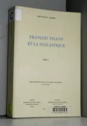 Couverture du produit · François Villon et la scholastique