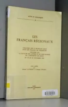 Couverture du produit · Les français regionaux