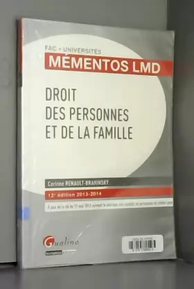 Couverture du produit · Mémentos LMD - Droit des personnes et de la famille 2013-2014