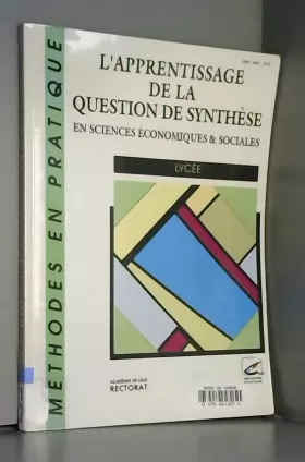 Couverture du produit · Apprentissage de la question de synthese en science éco et sociales