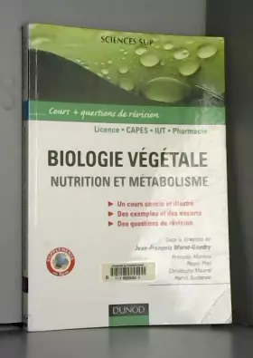 Couverture du produit · Biologie végétale : Nutrition et métabolisme - Cours et questions de révision