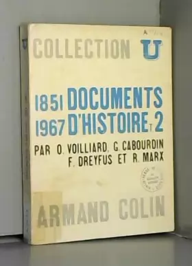 Couverture du produit · 1851 - 1967. documents d'histoire. tome 2