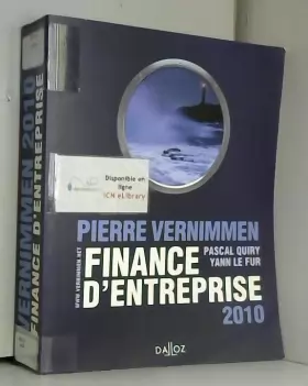 Couverture du produit · Finance d'entreprises 2010