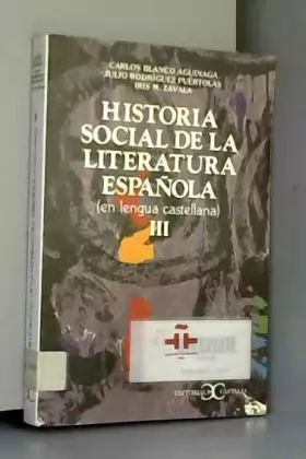 Couverture du produit · Historia Social de La Literatura Espaola III