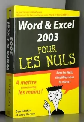 Couverture du produit · Word & Excel 2003 pour les nuls