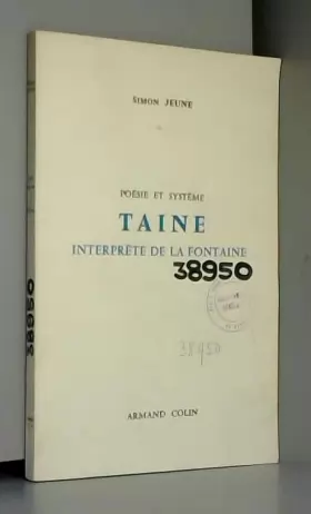 Couverture du produit · Poésie et Système - Taine interprète de La Fontaine