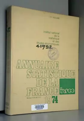 Couverture du produit · ANNUAIRE STATISTIQUE DE LA FRANCE 1974  (résultats de 1972)