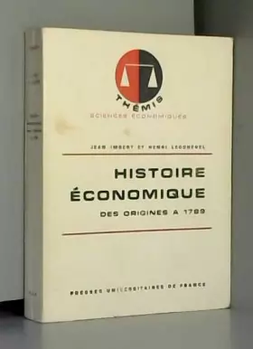 Couverture du produit · Histoire économique des origines à 1789.