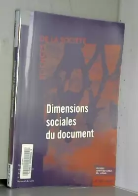 Couverture du produit · Sciences de la Société, N° 68 : Dimensions sociales du document