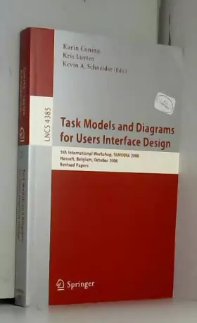 Couverture du produit · Task Models and Diagrams for Users Interface Design: 5th International Workshop, TAMODIA 2006 Hasselt, Belgium, October 23-24, 
