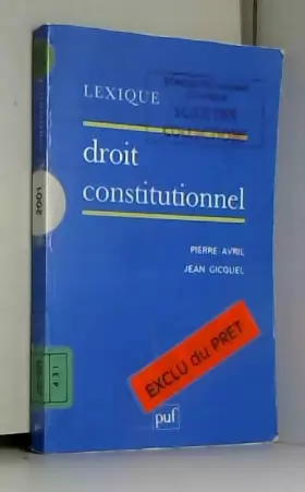 Couverture du produit · Lexique : Droit constitutionnel, 8e édition