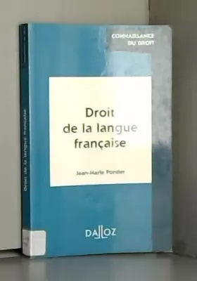 Couverture du produit · Droit de la langue française