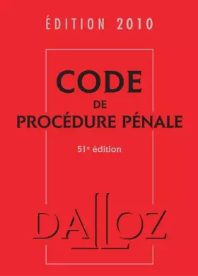 Couverture du produit · Code de procédure pénale