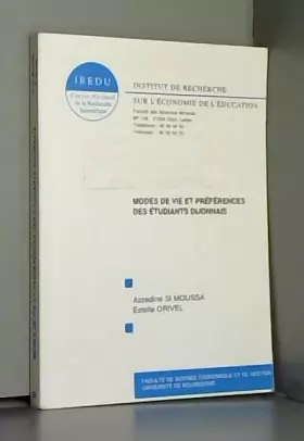 Couverture du produit · Modes de vie et préférences des étudiants dijonnais (Cahier de l'IREDU)