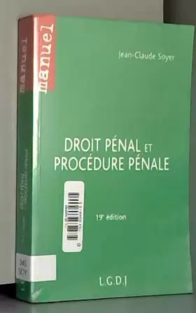 Couverture du produit · Droit pénal et Procédure pénale