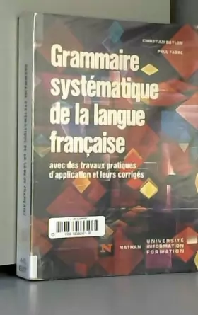 Couverture du produit · Grammaire systématique de la langue française