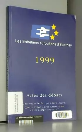 Couverture du produit · Entretiens européens d'Epernay