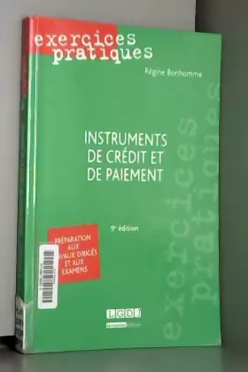 Couverture du produit · Instruments de crédit et de paiement, 9ème Ed.
