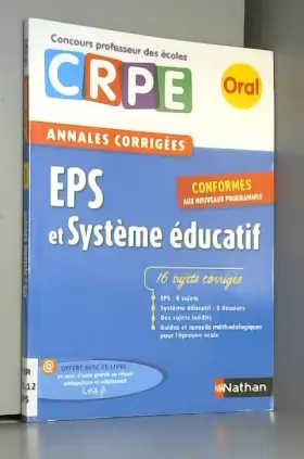 Couverture du produit · Annales CRPE Oral : EPS et Système éducatif