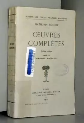 Couverture du produit · Oeuvres complètes. Edition critique par Gabriel Raibaud.
