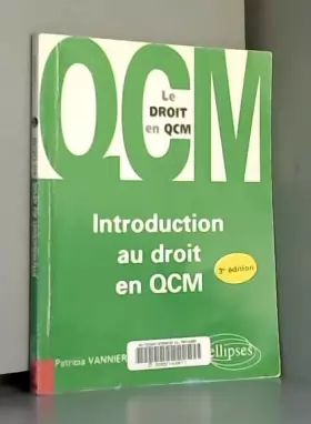 Couverture du produit · Introduction au Droit en Qcm Troisième Edition le Droit en Qcm