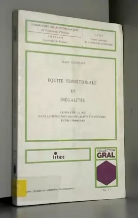 Couverture du produit · Equite territoriale et inegalites: Le role de la DGF dans la reduction des inegalites financieres entre communes (Serie "Etudes