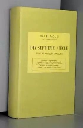 Couverture du produit · Dix-septième siècle Etudes littéraires [Paperback] Faguet Emile
