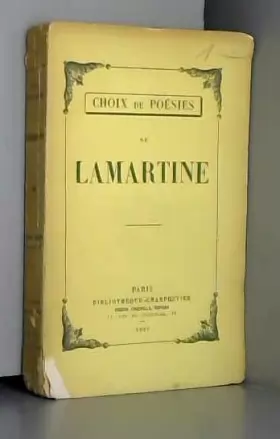 Couverture du produit · Choix de poésies / 1927 / Lamartine / Réf27423