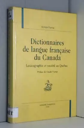 Couverture du produit · Dictionnaires de langue française du Canada : Lexicographie et société au Québec