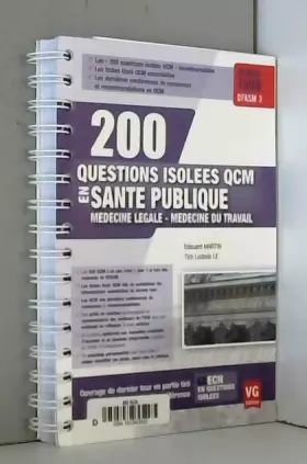 Couverture du produit · 200 questions isolées QCM en santé publique : Médecine légale, médecine du travail