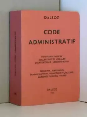 Couverture du produit · Code administratif (Petits codes Dalloz)