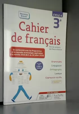 Couverture du produit · Cahier de français cycle 4 / 3e - Ed. 2018