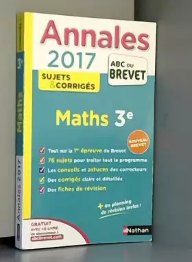 Couverture du produit · Annales ABC du BREVET 2017 Maths 3e