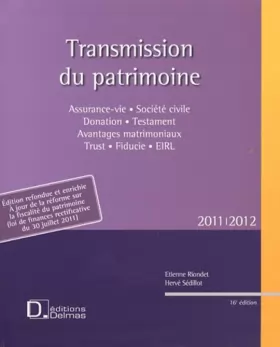 Couverture du produit · Transmission du patrimoine 2011-2012