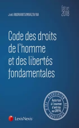 Couverture du produit · Code des droits de l'homme et des libertés fondamentales 2018