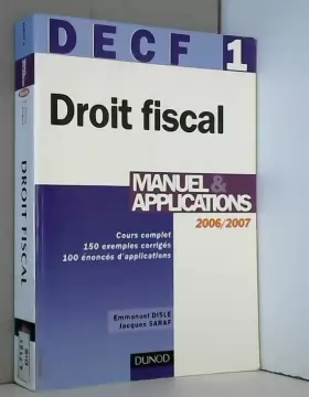 Couverture du produit · Droit fiscal DECF 1 : Manuel & application