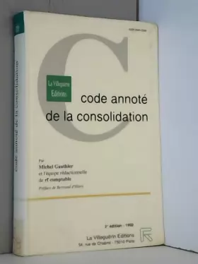 Couverture du produit · Code annoté de la consolidation : textes législatifs et réglementaires, méthodologie officielle, normes et recommandations, com
