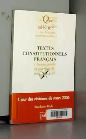 Couverture du produit · Textes constitutionnels français