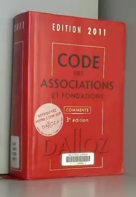 Couverture du produit · Code des associations et fondations commenté 2011
