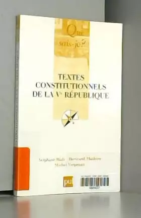 Couverture du produit · Textes constitutionnels de la Ve République