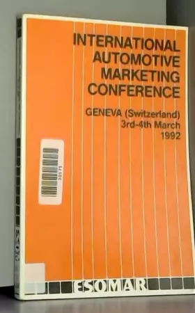 Couverture du produit · International Automotive Marketing Conference: Geneva (Switzerland), 3rd-4th March 1992