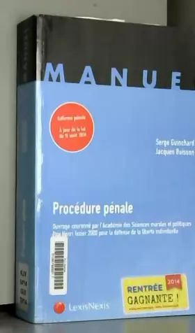 Couverture du produit · Procédure pénale: Réforme pénale à jour de la loi du 15 août 2014.