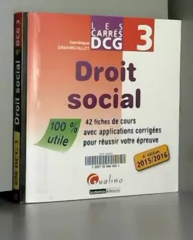 Couverture du produit · Carrés DCG 3 - Droit social 2015-2016, 6ème Ed.