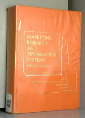 Couverture du produit · Marketing Research and Information Systems: Text and Cases
