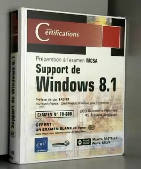 Couverture du produit · Support de Windows 8.1 - Préparation à la Certification MCSA - Examen 70-688
